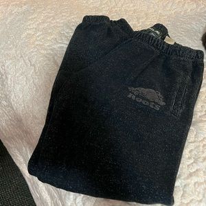 Roots Women salt and pepper dark sweatpants